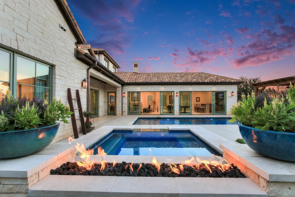 Gilbert swimming pool fire pit custom firepits