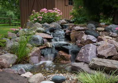 waterfall and water features
